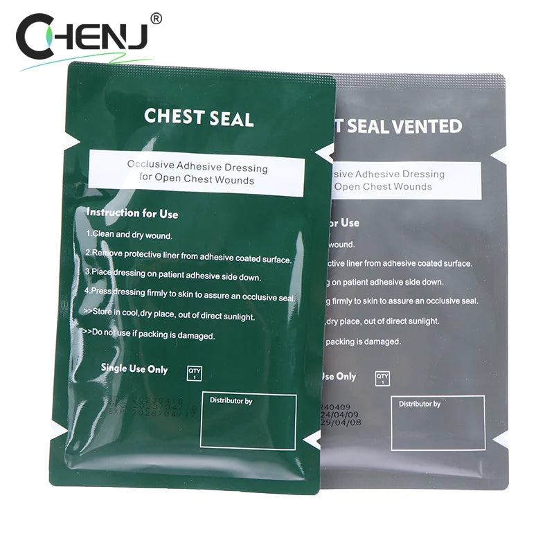Portable Square Medical Chest Seal Vented Dressing Bandage First Aid Kit Rescue Chest Seal Outdoor Emergency Medical Tool