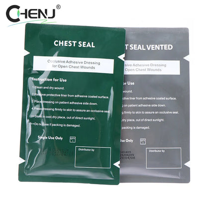 Portable Square Medical Chest Seal Vented Dressing Bandage First Aid Kit Rescue Chest Seal Outdoor Emergency Medical Tool
