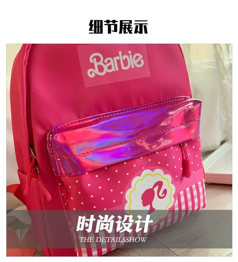 Kawaii Barbie Cartoon Anime Fashion Backpack Girl Barbie Princess Backpack Cute Kindergarten Kids Schoolbag Gift Toys