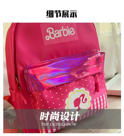 Kawaii Barbie Cartoon Anime Fashion Backpack Girl Barbie Princess Backpack Cute Kindergarten Kids Schoolbag Gift Toys