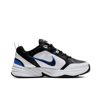 Zapatillas Nike Air Monarch 4 Low para hombre y mujer, clásicas, retro, informales, cómodas y acolchadas, blancas y plateadas.