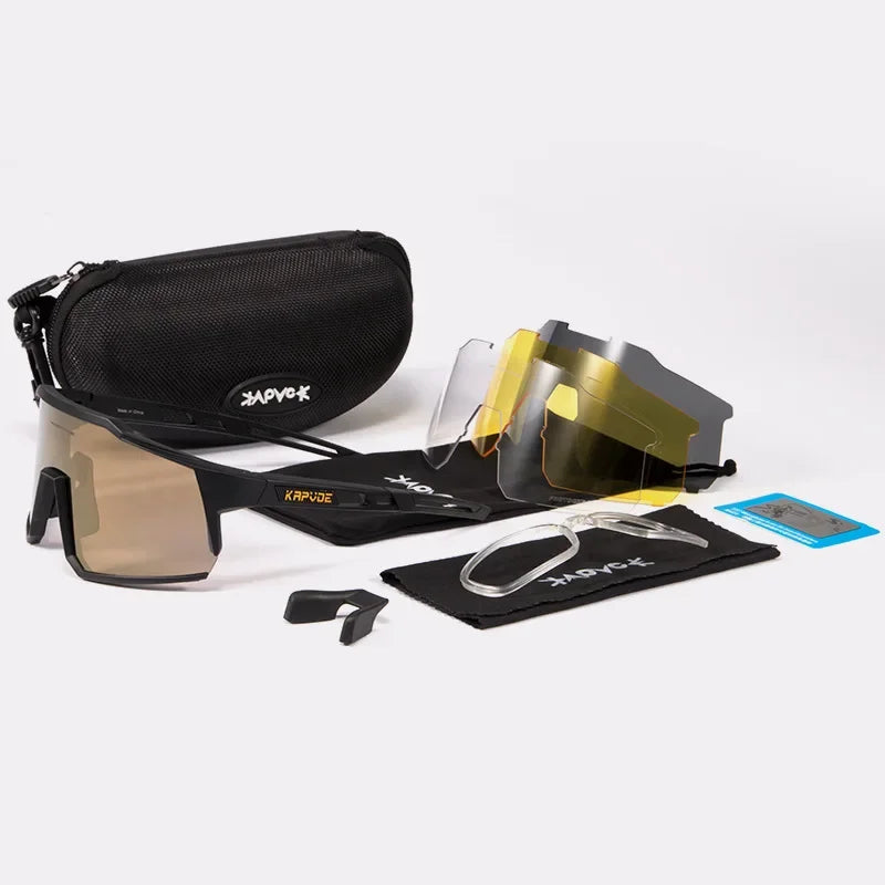 Men Women Polarized 4 Lens Sunglasses Cycling Bike Glasses Bicycle MTB Goggle Outdoor Sport Eyewear Anti-Glare Uv400 Equipment