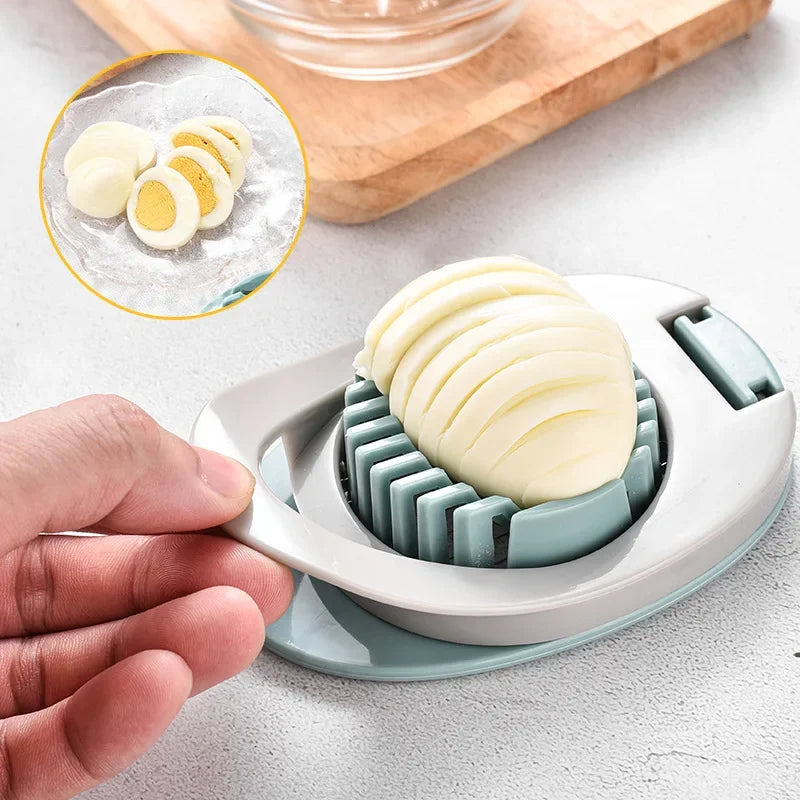 Cortador de huevos multiusos de alambre de acero inoxidable, para huevos duros, de aluminio y para decorar frutas.