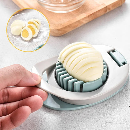Cortador de huevos multiusos de alambre de acero inoxidable, para huevos duros, de aluminio y para decorar frutas.