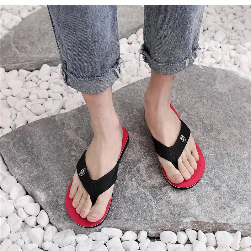 Men's Casual Flip Flops Fashion Beach Shoes Men Summer Non-Slip Flat Slides Men's Slippers Indoor House Shoes Man Male Slipper
