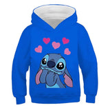 New Stitch Hoodies Girls Sweatshirt Autumn And Winter Long Sleeve Harajuku Pullovers Disney Series Stich Casual Hooded Tops