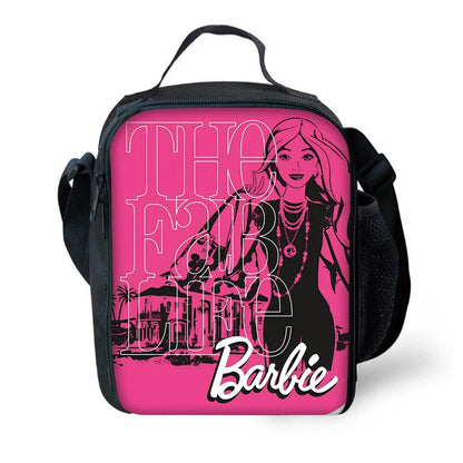 Cartoon Dolls 3 pcs set Child School Backpack with Lunch Bags Pencil Bags B-Barbies School Bags for Boys Girls Best Gift