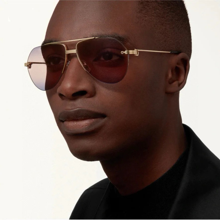 Ollymurs  Frameless Brushed SunglassesDesigner CT0427S CAR Card Home New Men's Comfortable Fashion Anti-ultraviolet Sunglasses