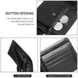 Men's Genuine Leather Wallet, Anti-Theft RFID Brush, Anti-Magnetic, Short Coin Purse, Large Capacity, Multi-Slot Buckle Wallet
