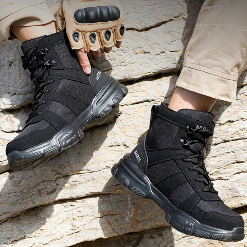 Men's Boots Indestructible Safety Shoes Comfortable Steel Toe Shoes Anti-smash Puncture-Proof Sneakers Non Slip Mens Work Boots