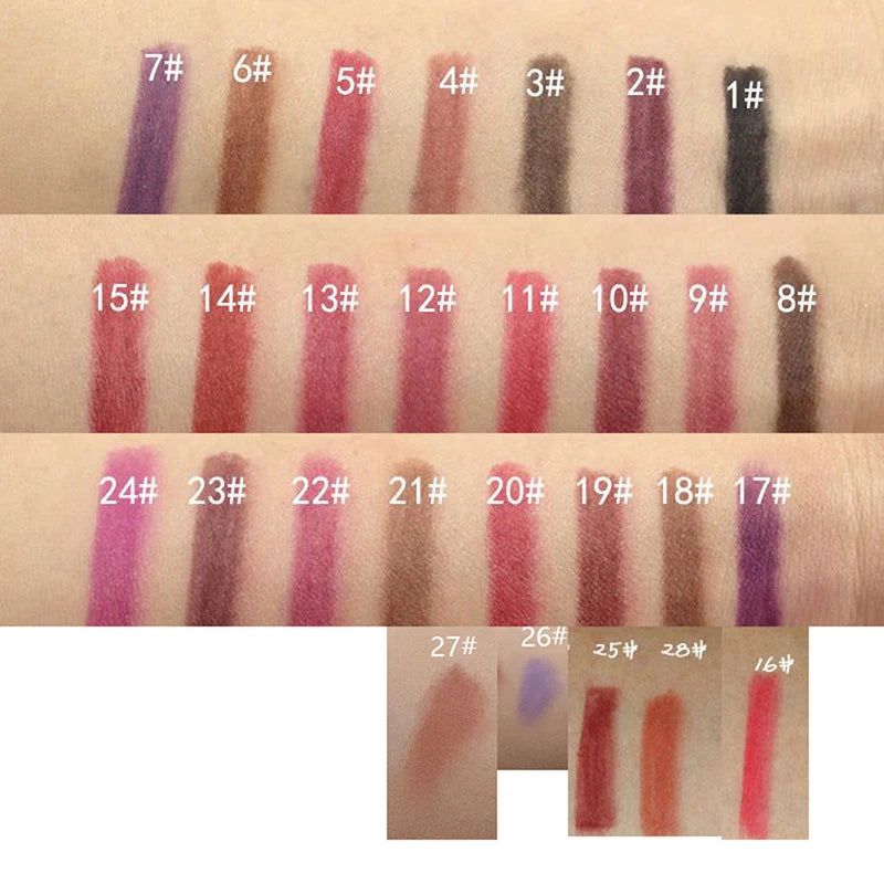 Professional Wood Lip liner Waterproof Lady Charming Lip Liner Soft Pencil Makeup Women's Long Lasting Cosmetic Tool 28Color