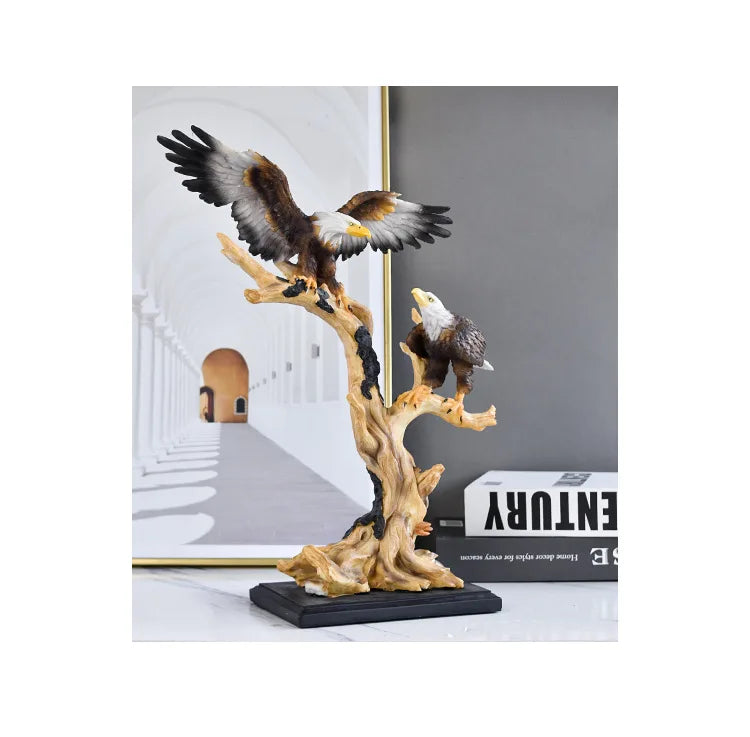 Chinese Style Simulated Eagle Ornaments Resin Decoration for Home Living Room Wine Cabinet Foyer Office Crafts