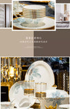 Gold Luxury Home Dinnerware Sets Gift Wedding Guests Party Kitchen Tableware Ceramic Christmas Tableware Dinner Sets