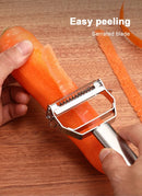4in1 Vegetable Peeler Stainless Steel Melon Planer Multiple-Function Double-Head Peeler Household Kitchen Cucumber Slicer Tool