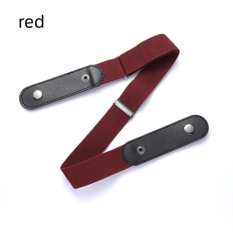Cinturón elástico ajustable sin hebilla, 2/1 unidad, invisible, para mujer, hombre, pantalones vaqueros, vestido, fácil de usar.