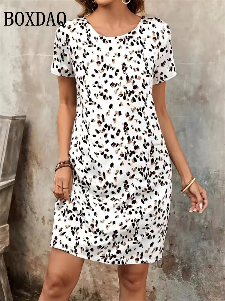 Summer Short Sleeve Loose A-Line Dresses Fashion Geometric Stripes 3D Print Dress Casual Loose Plus Size Mini Dress 9XL Clothing