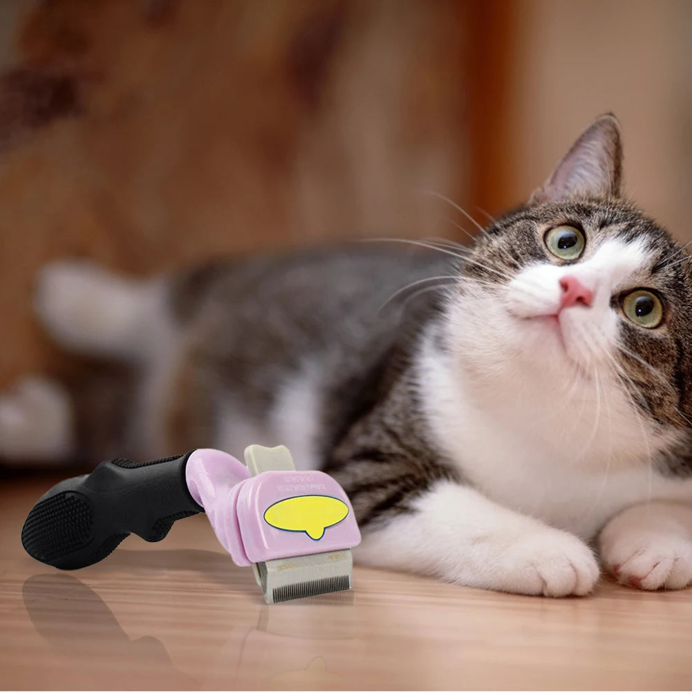 Peines para quitar el pelo de mascotas y gatos, cepillos de aseo para perros y gatos, peines de masaje para la caída del pelo, cepillo de limpieza y desenredado para recortar el pelo de mascotas.
