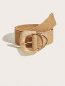 1PC Boho Summer Elastic Wide Waist Belt Women's Decorative Woven Belt for Dresses Suits Beach Vacation Casual Outfits