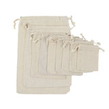 Travel Drawstring Cotton Linen Storage Bags Multiple Sizes Beige Coin Money Pouch ID Credit Cards Gifts Jewellery Organizer Bags