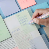 50 Sheets Creative Transparent PET Waterproof Sticky Note Pads Notepads Post-its for School Stationery Office Supplies