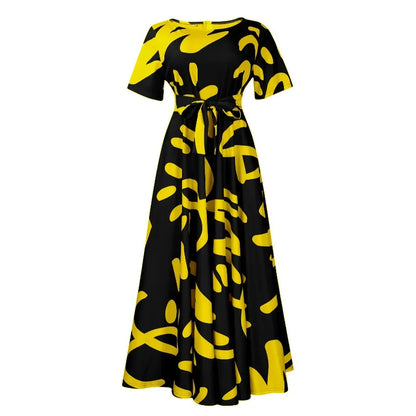 2025 Dashiki Fashion Belted Maxi Long Party Dress Vintage Printed Sundress Casual Vestidos Robe african dress Summer Women Dress