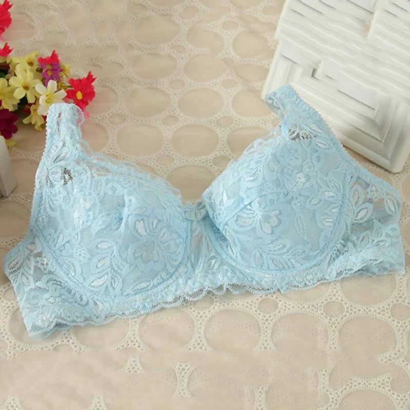 Nuevos sujetadores sexis de encaje floral para mujer, sujetador push up fino de verano, color sólido, ropa interior cómoda y transpirable, lencería de moda femenina.