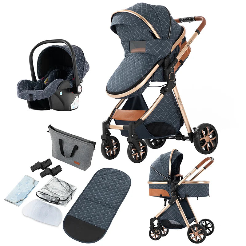 Cochecitos 3 en 1, cochecito de bebé, asiento de coche, cochecito de viaje, cochecito para recién nacidos, paisaje alto, artículos para madres, niños y bebés.