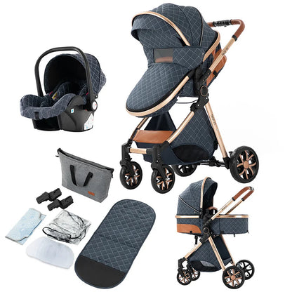 Cochecitos 3 en 1, cochecito de bebé, asiento de coche, cochecito de viaje, cochecito para recién nacidos, paisaje alto, artículos para madres, niños y bebés.