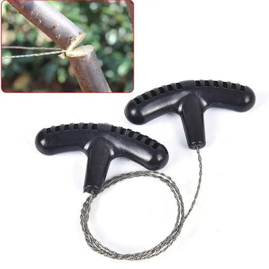 Herramientas manuales de viaje de acero para acampar al aire libre, senderismo, cuerda, motosierra, práctico equipo portátil de supervivencia de emergencia, kits de alambre de acero