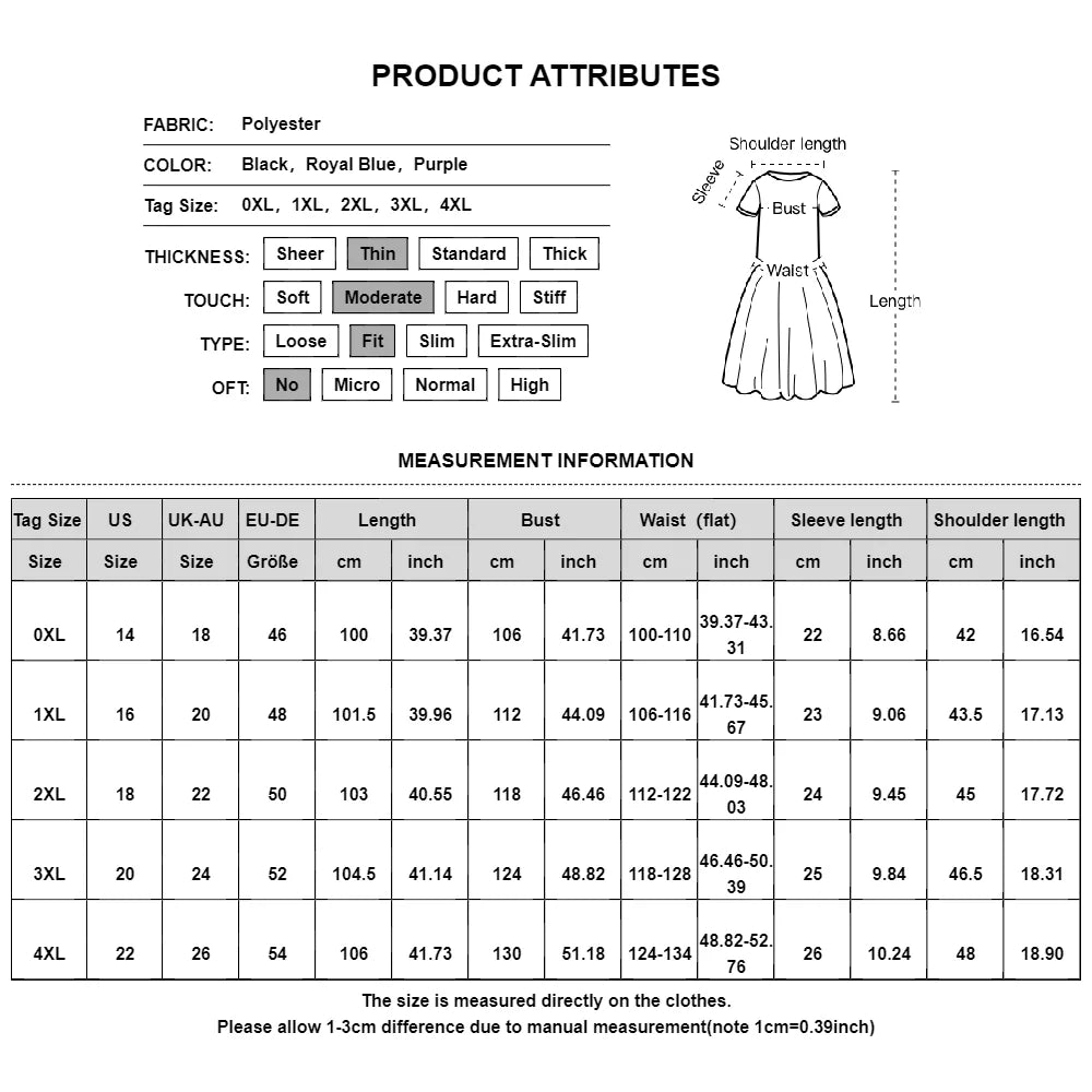 Vestido feminino monocromático slim fit de mangas curtas, roupas femininas extragrandes, plus size, grande, verão, 4XL, XXX