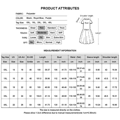 Vestido feminino monocromático slim fit de mangas curtas, roupas femininas extragrandes, plus size, grande, verão, 4XL, XXX