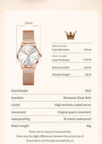 OLEVS 5653 Woman Watches Elegant Original Quartz Watch Waterproof Arabic Numerals Mesh Belt Date Ladies Watch Set Bracelet Watch
