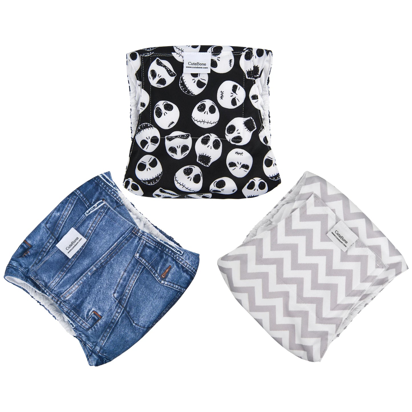 (3pcs per pack) CuteBone Reusable Male Dog Diapers Washable Dog Belly Bands for Male Dogs Wraps Doggie Diapers
