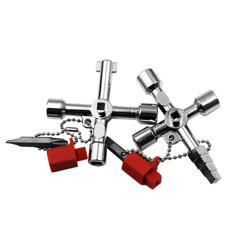 Electric control cabinet car elevator cross key wrench water meter valve key internal triangle wrench multi-purpose tool
