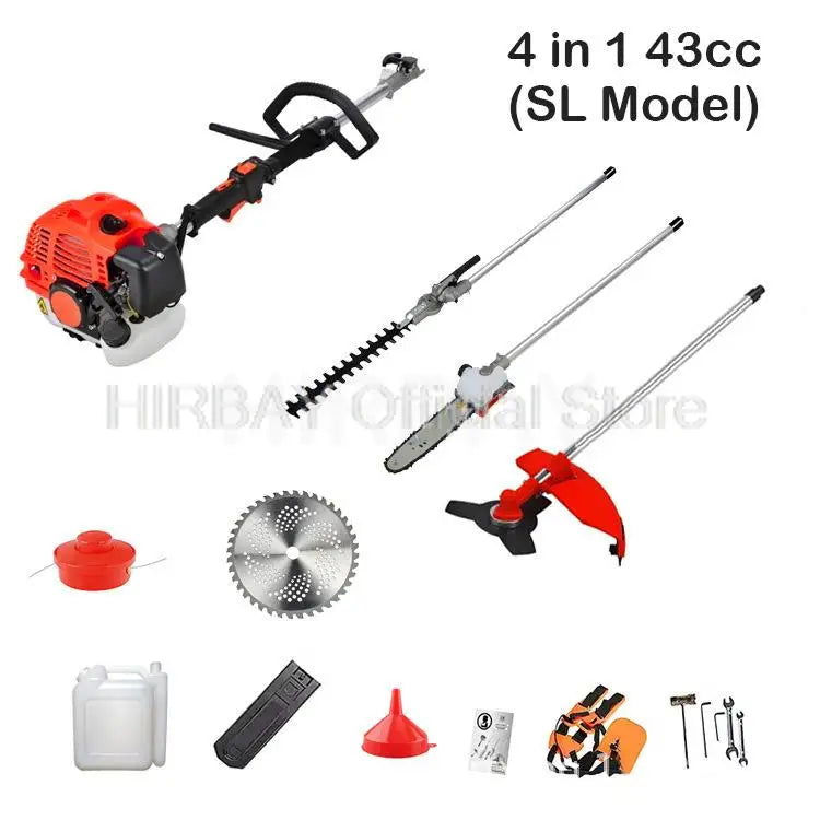 Lawn Mower Hedge Trimmer Chainsaw Gasoline Engine Strimmer Chainsaw High Branch Pruning Hedge Cutter Multi-Purpose Garden Tools