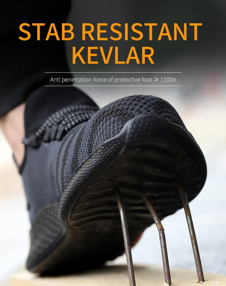 Men Work Safety Shoes Anti-puncture Working Sneakers Male Indestructible Work Shoes Men Boots Lightweight Men Shoes Safety Boots