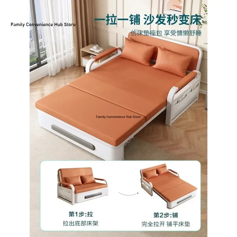 Sofa bed folding dual-purpose small apartment Internet celebrity living room furniture multi-function single and double retra