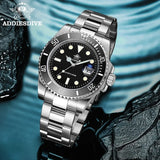 ADDIESDIVE Quartz Watch for Men 316L Stainless Steel Super Luminous Ceramic Bezel 200m Waterproof Classic Diving Men's Watch