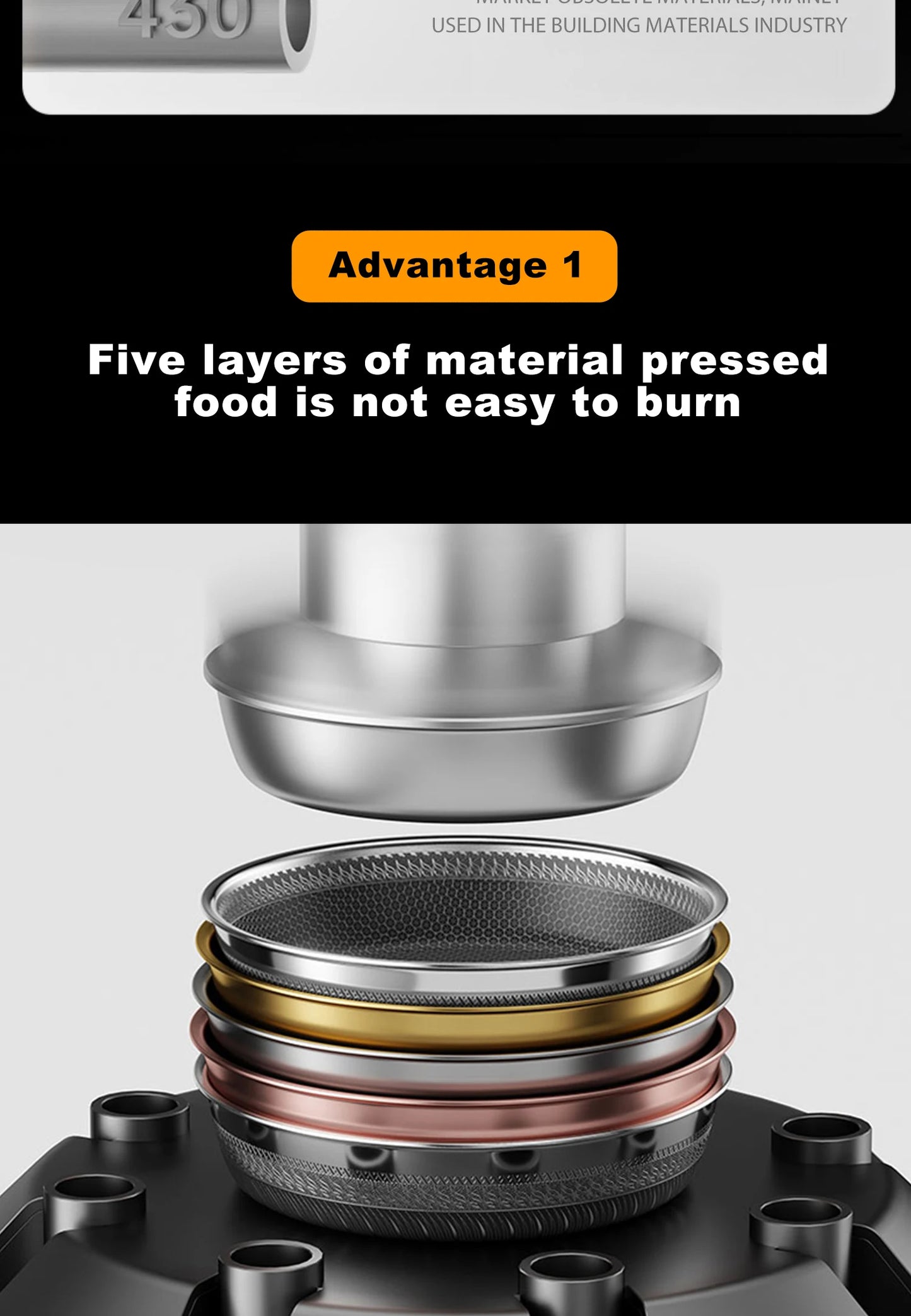 MOEYE Frying Pan 316L Stainless Steel 28/30/32cm Kitchen Nonstick Pan Cooking Skillet Kitchen Nonstick Skillet Induction Pan