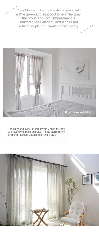Japanese cotton linen sheer curtains for bedroom living room curtains for study curtain living room set plan curtain tulle