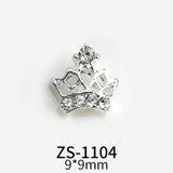 10pcs New Crown Alloy Zircon Nail Art Charms Silver Shiny Crystals Jewelry Hot Sale Nails Decoration 3D Manicure Accessories %2