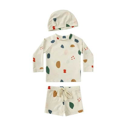 2025 Summer Baby Boys Swimsuit Long Sleeves One Piece Swimwear for Kids Toddler Cartoon UPF50+ Rash Guards Infant Bathing Sui