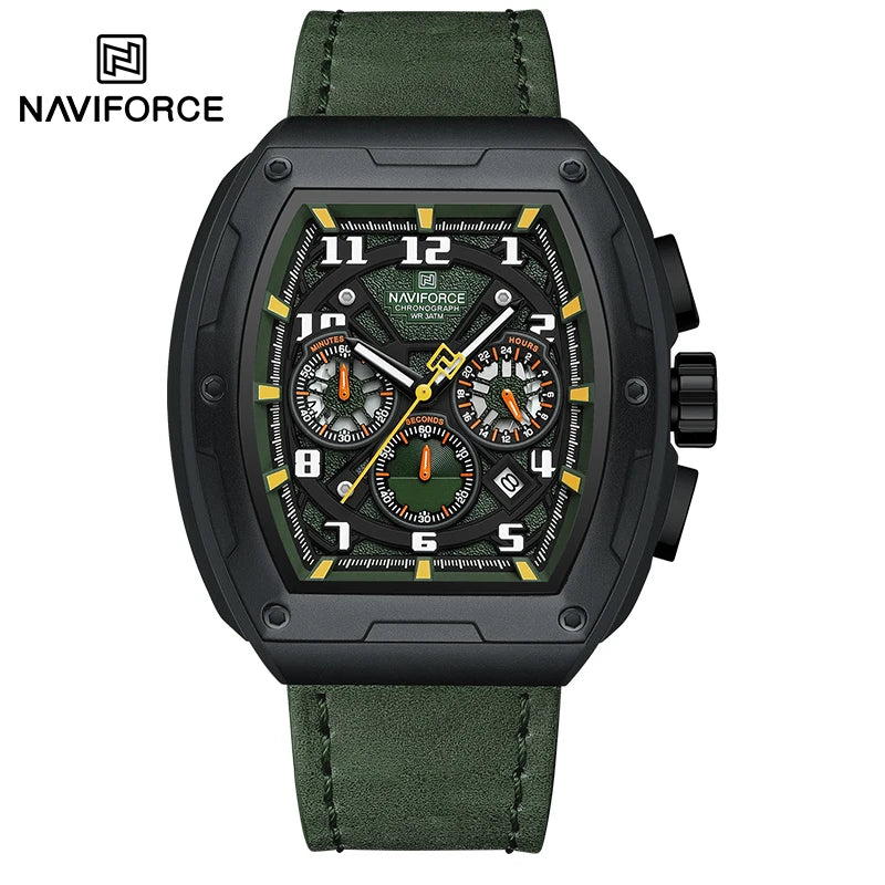 NAVIFORCE Luxury Brand Men's Sports Watch Quartz 24-Hour Chronograph Waterproof Male Wristwatches Date Display Clock Reloj Hombre