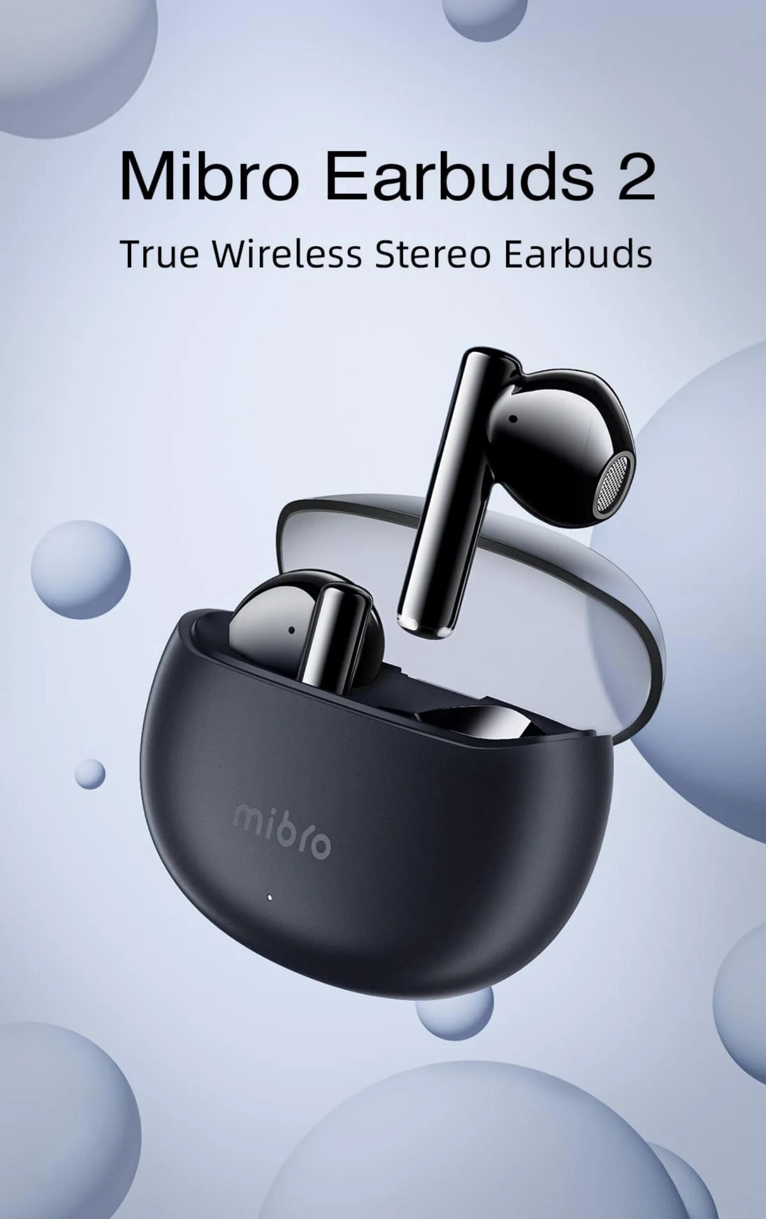 Mibro Earbuds2 TWS Bluetooth 5.3 IPX5 Waterproof ENC HD Call Headphones HiFi Touch Control Noise Reduction Wireless Earphones