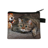 Coin Purse New Animal Cat Children's Wallet Student Portable Card Coin Key Storage Bag Polyester Hand Bag Mini Bag