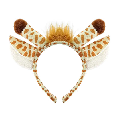 Kids Giraffe Cosplay Costume Set Animal Ears Tail Bow Tie Tutu Skirt Fancy Adult Child Props Halloween Party Carnival Birthday