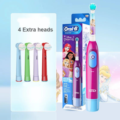 Cepillo de dientes eléctrico Oral-B Kids con cerdas suaves y cabezal reemplazable con temporizador de 2 minutos para niños mayores de 5 años.