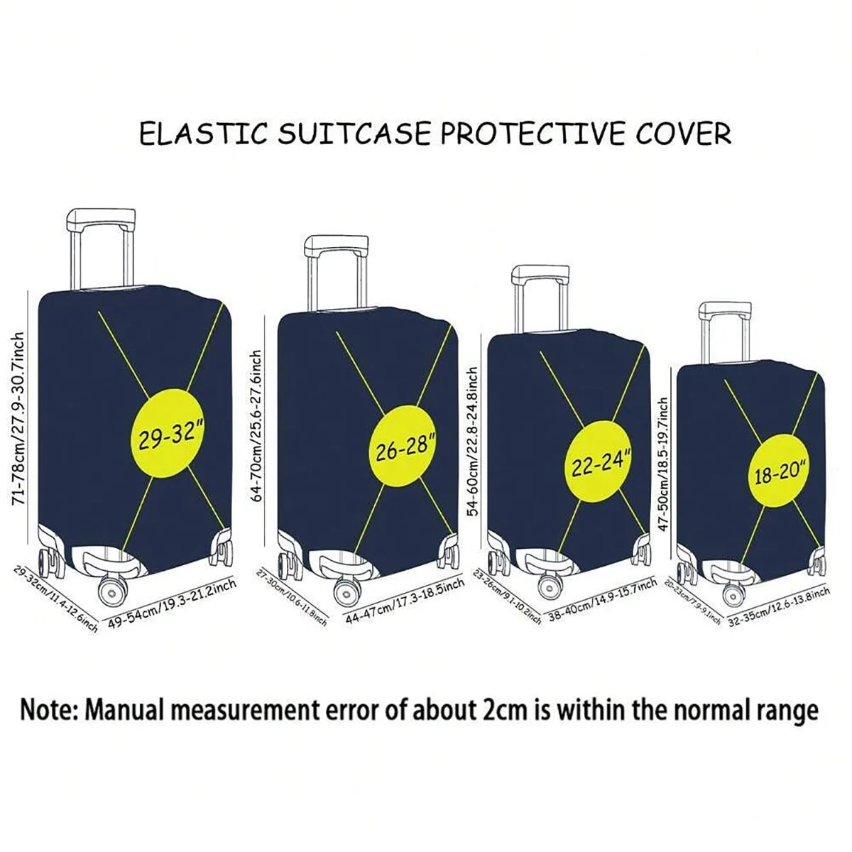Luggage Cover Protector Elastic Waterproof Dustproof For 18-32 Inch Suitcase Travel Accessories