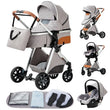 Luxurious Baby Stroller 3 in 1 Portable Travel Baby Carriage Folding Prams High Landscape Aluminum Frame Car for Newborn Baby