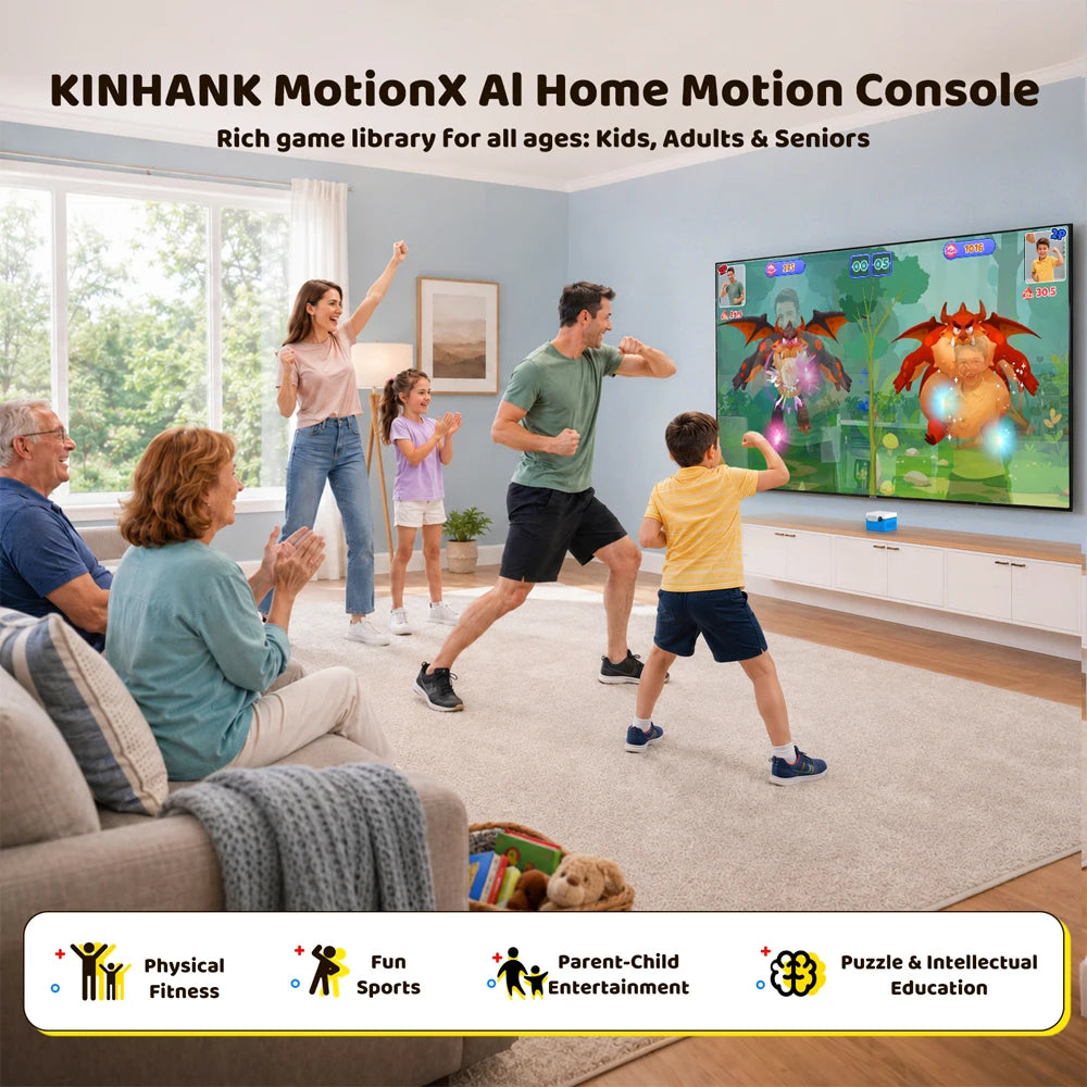 KINHANK MotionX Video Game Console for Kids & Families Ongoing Updates Kids Toy Active Play System Indoor Physical Activity